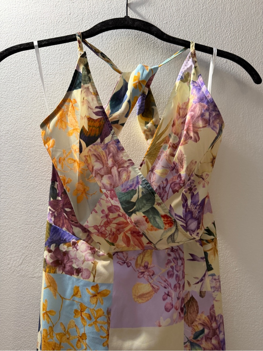 SHEIN Floral Patchwork Maxi Dress in Yellow, Purple, Blue - Picture 2 of 5